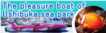 The pleasure boat of Ushibuka sea park